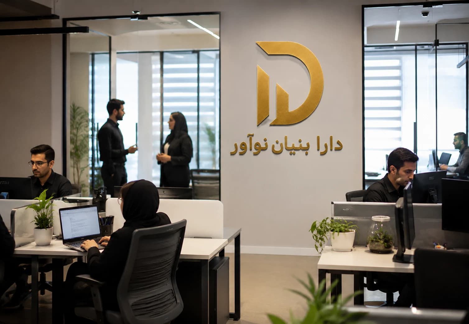 فضای کاری تیم دارا بنیان با نشان طلایی شرکت